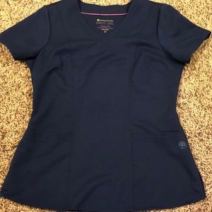 Two Navy blue scrub tops